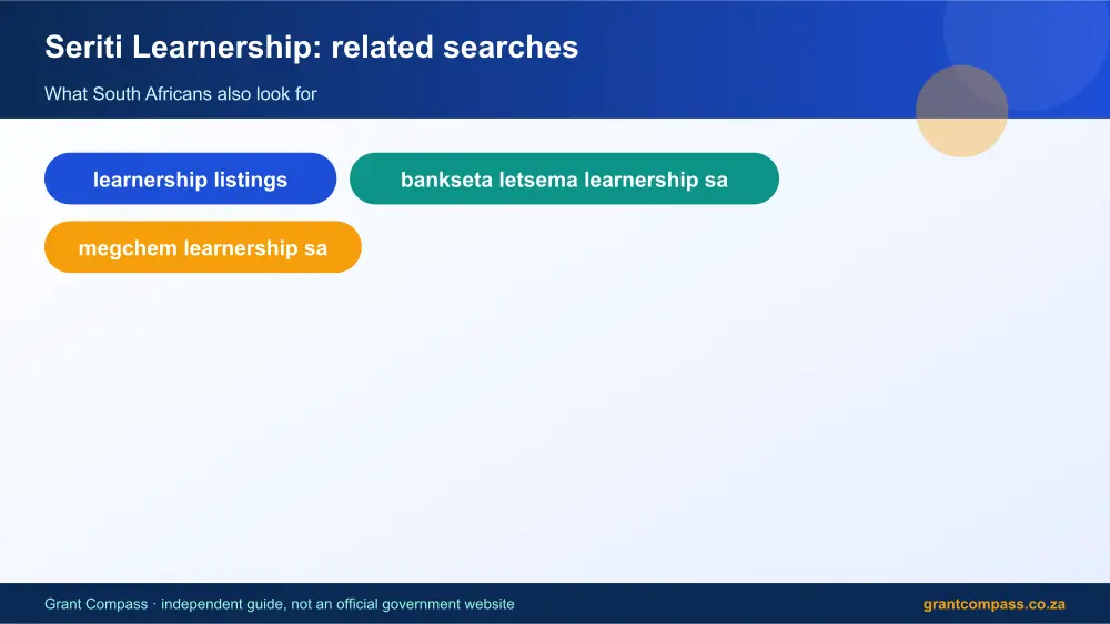Seriti Learnership related topics map infographic – seriti learnership stipend South Africa 2026
