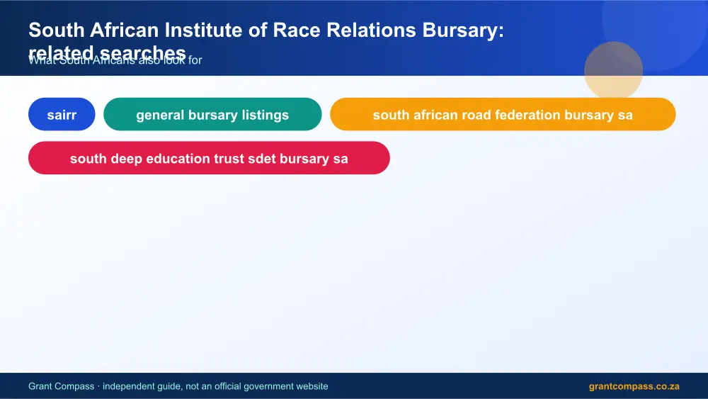 South African Institute of Race Relations Bursary related topics map infographic – south african institute of race relations bursary South Africa 2026