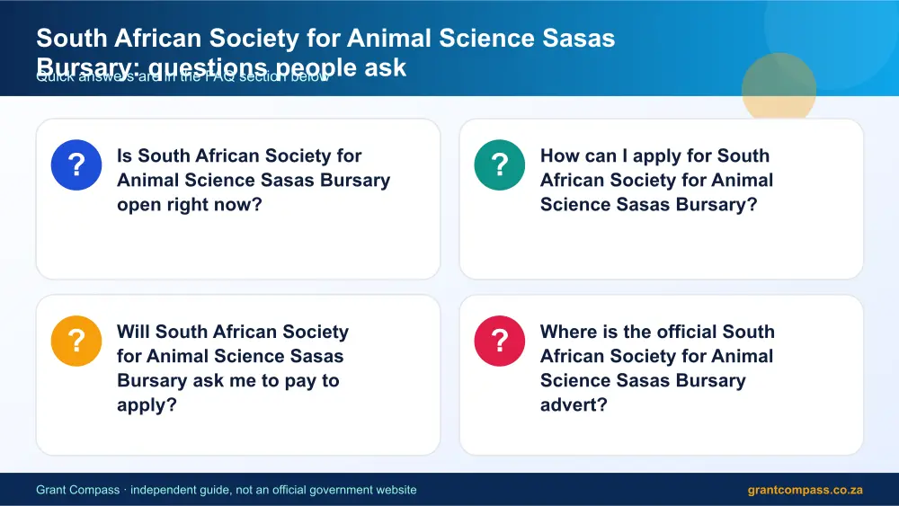 South African Society for Animal Science Sasas Bursary common questions answered infographic – south african society for animal science sasas bursary South Africa 2026