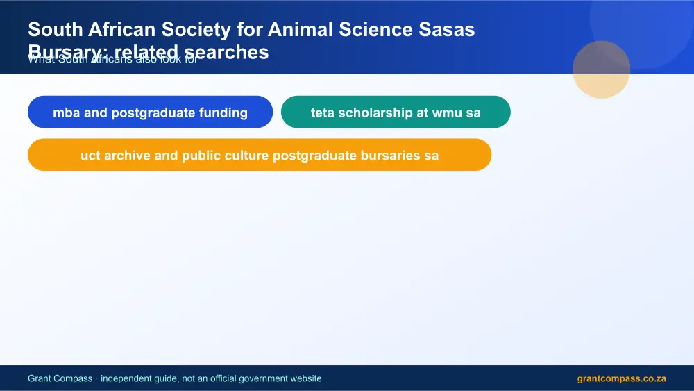 South African Society for Animal Science Sasas Bursary related topics map infographic – south african society for animal science sasas bursary South Africa 2026