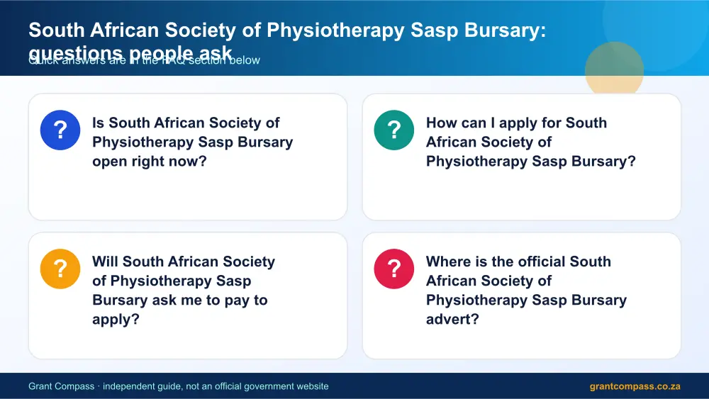 South African Society of Physiotherapy Sasp Bursary common questions answered infographic – south african society of physiotherapy sasp bursary South Africa 2026