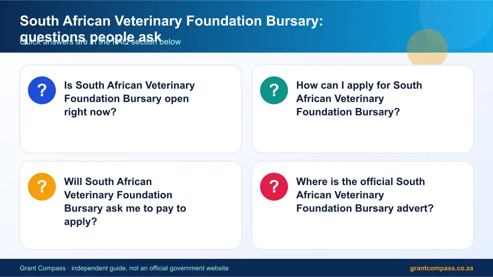 South African Veterinary Foundation Bursary common questions answered infographic – south african veterinary foundation bursary South Africa 2026
