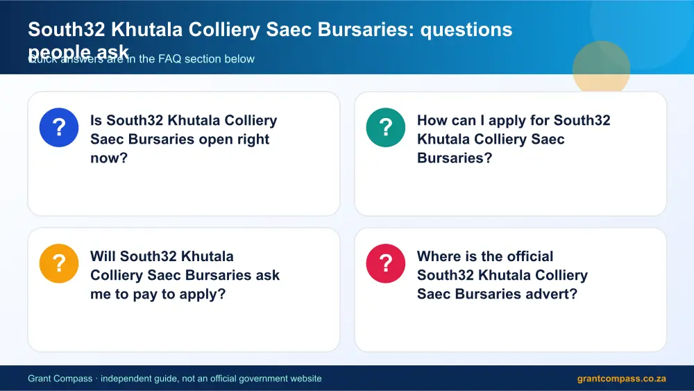 South32 Khutala Colliery Saec Bursaries common questions answered infographic – south32 khutala colliery saec bursaries South Africa 2026