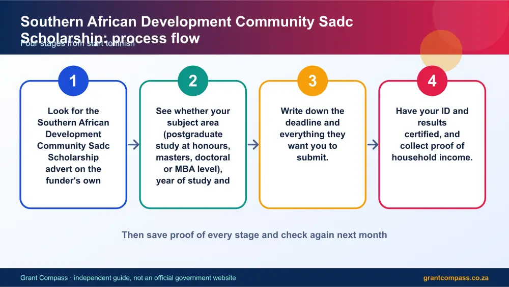 Southern African Development Community Sadc Scholarship process flow chart infographic – southern african development community sadc scholarship bursary South Africa 2026