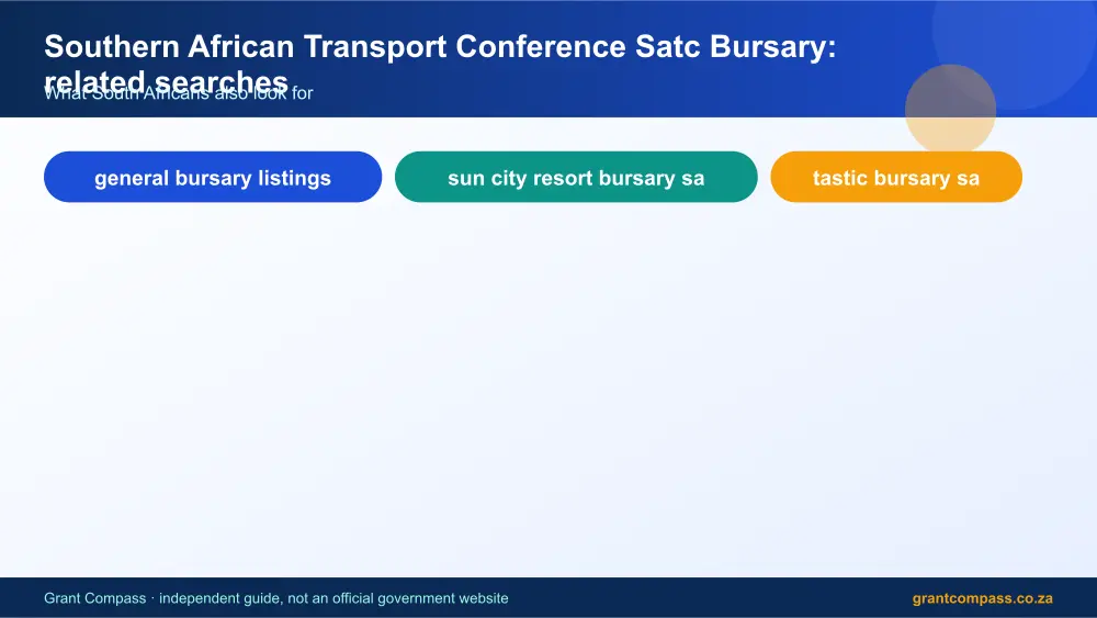 Southern African Transport Conference Satc Bursary related topics map infographic – southern african transport conference satc bursary South Africa 2026