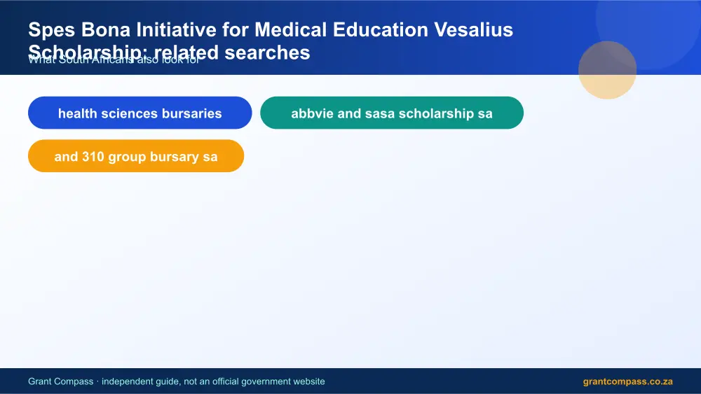 Spes Bona Initiative for Medical Education Vesalius Scholarship related topics map infographic – spes bona initiative for medical education vesalius scholarship bursary South Africa 2026