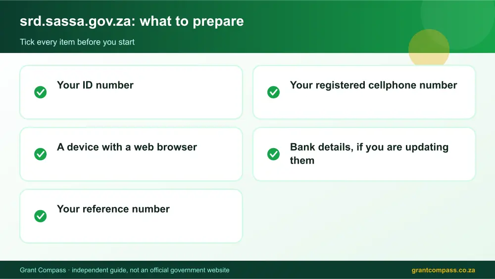 srd.sassa.gov.za documents checklist infographic – srd.sassa.gov.za South Africa 2026