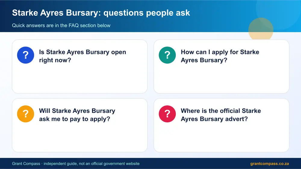Starke Ayres Bursary common questions answered infographic – starke ayres bursary South Africa 2026