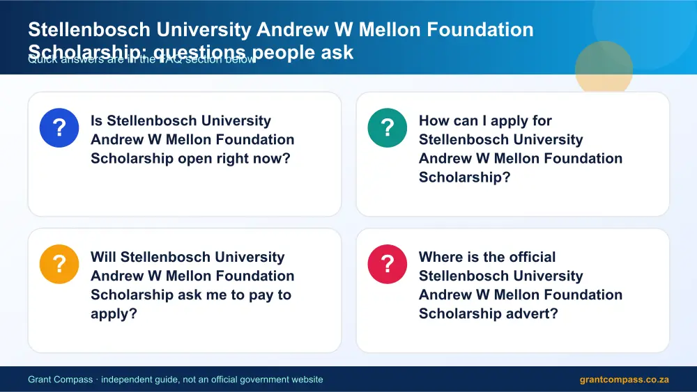 Stellenbosch University Andrew W Mellon Foundation Scholarship common questions answered infographic – stellenbosch university andrew w mellon foundation scholarship South Africa 2026
