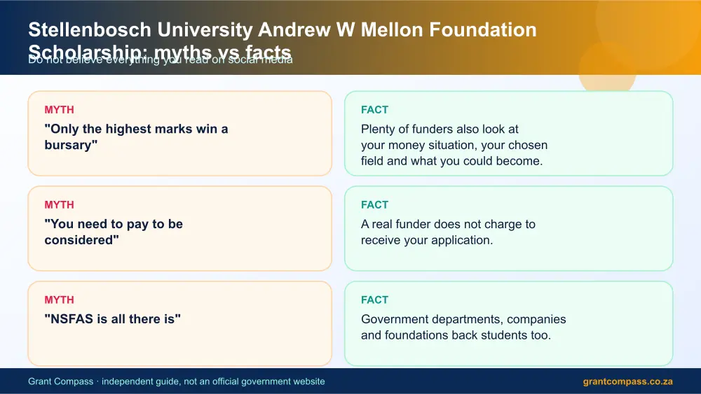 Stellenbosch University Andrew W Mellon Foundation Scholarship myths vs facts infographic – stellenbosch university andrew w mellon foundation scholarship South Africa 2026