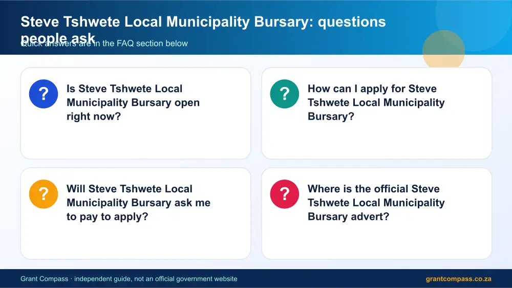 Steve Tshwete Local Municipality Bursary common questions answered infographic – steve tshwete local municipality bursary South Africa 2026