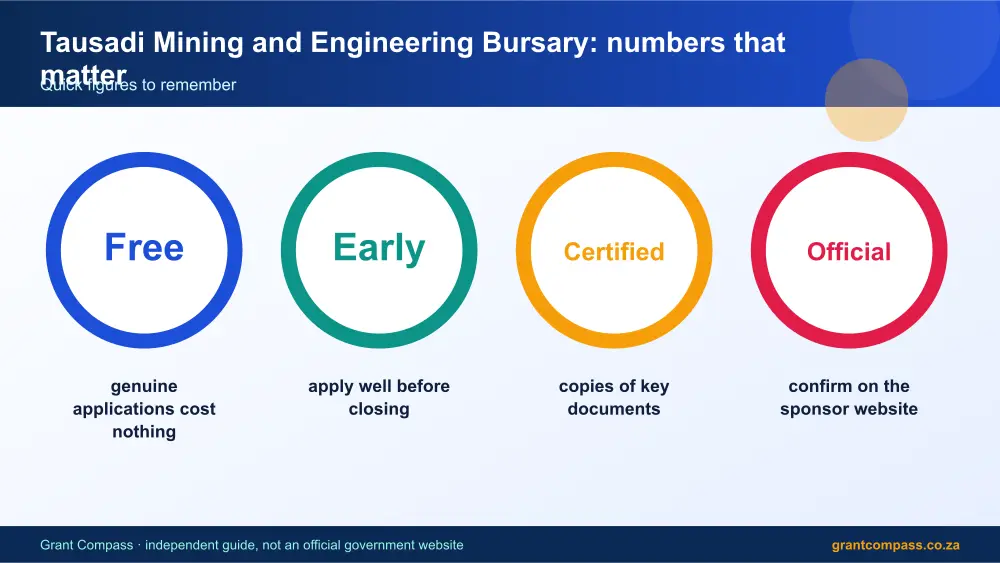 Tausadi Mining and Engineering Bursary numbers that matter infographic – tausadi mining and engineering bursary South Africa 2026