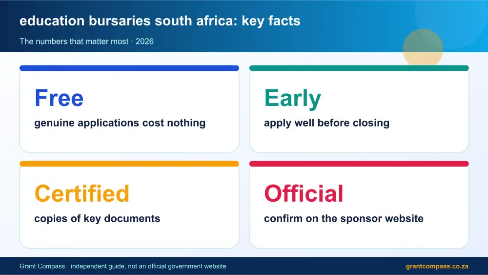 education bursaries south africa key facts at a glance infographic – education bursaries south africa South Africa 2026