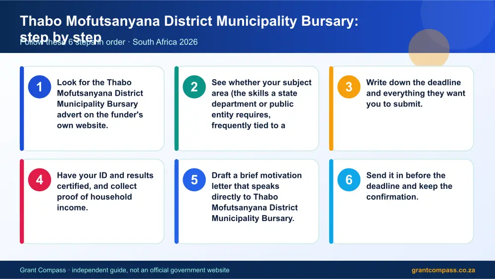 Thabo Mofutsanyana District Municipality Bursary step by step guide infographic – thabo mofutsanyana district municipality bursary South Africa 2026