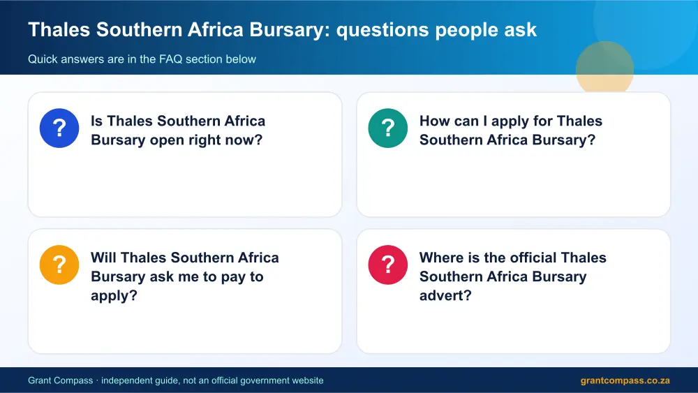 Thales Southern Africa Bursary common questions answered infographic – thales southern africa bursary South Africa 2026