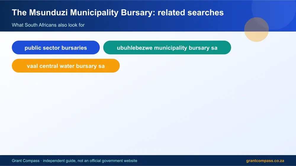 The Msunduzi Municipality Bursary related topics map infographic – the msunduzi municipality bursary South Africa 2026