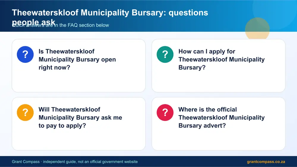 Theewaterskloof Municipality Bursary common questions answered infographic – theewaterskloof municipality bursary South Africa 2026