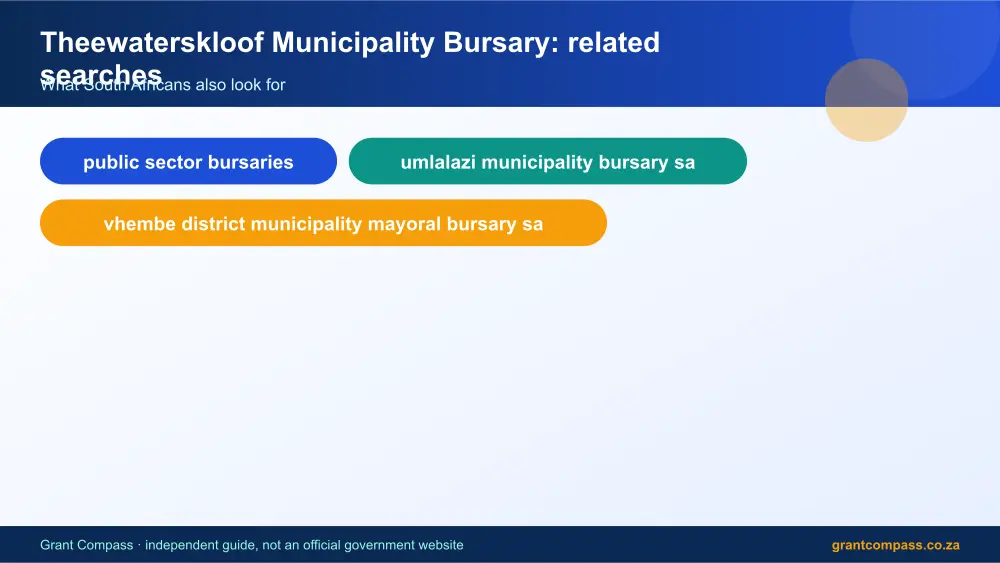 Theewaterskloof Municipality Bursary related topics map infographic – theewaterskloof municipality bursary South Africa 2026