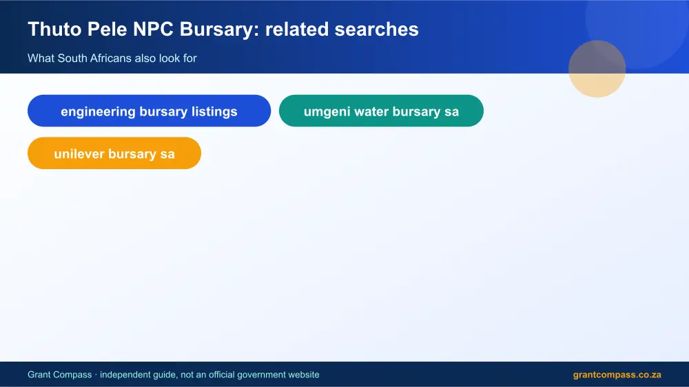 Thuto Pele NPC Bursary related topics map infographic – thuto pele npc bursary South Africa 2026