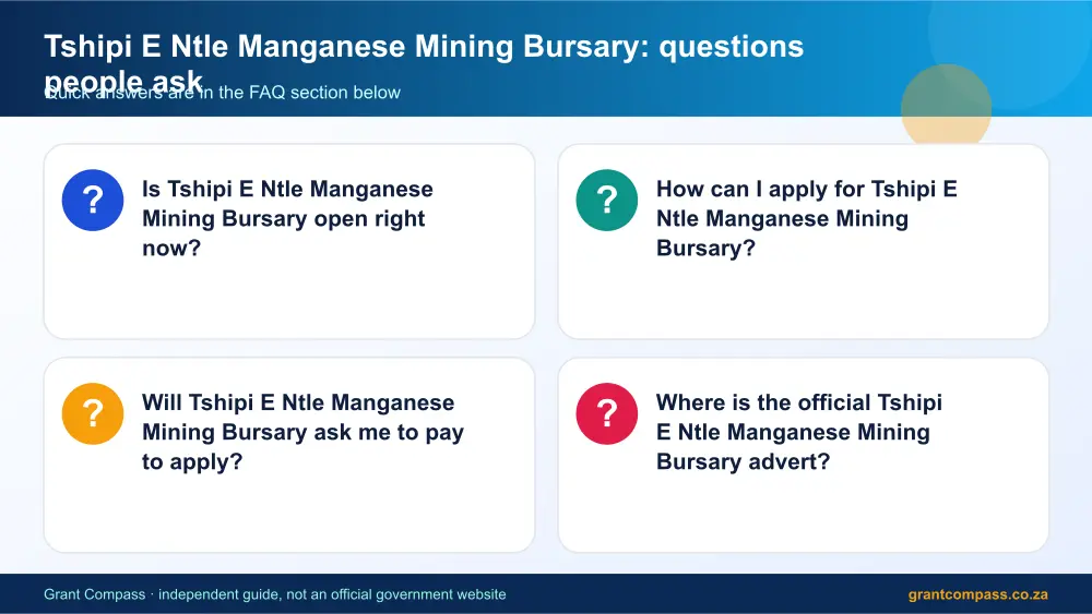 Tshipi E Ntle Manganese Mining Bursary common questions answered infographic – tshipi e ntle manganese mining bursary South Africa 2026