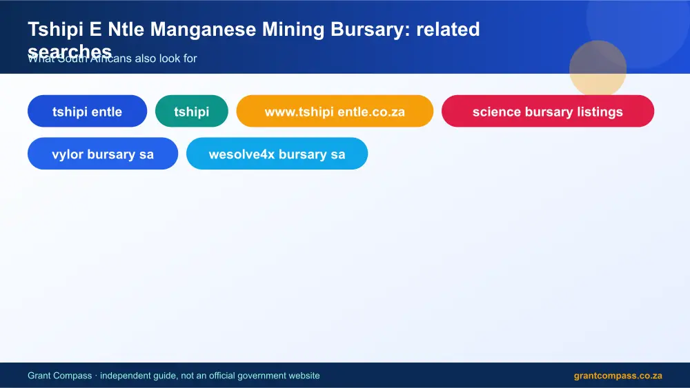 Tshipi E Ntle Manganese Mining Bursary related topics map infographic – tshipi e ntle manganese mining bursary South Africa 2026