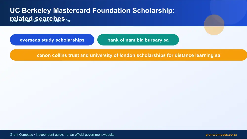 UC Berkeley Mastercard Foundation Scholarship related topics map infographic – uc berkeley mastercard foundation scholarship South Africa 2026
