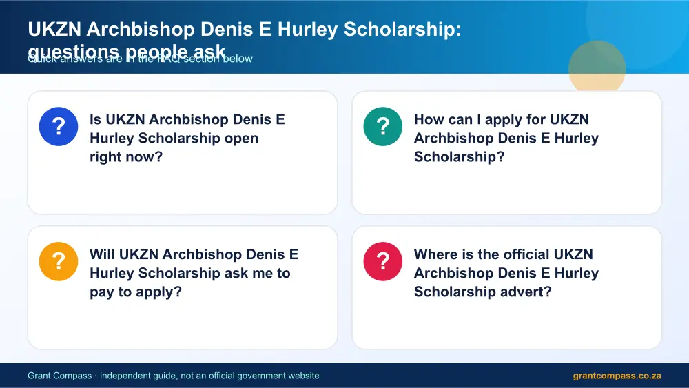 UKZN Archbishop Denis E Hurley Scholarship common questions answered infographic – ukzn archbishop denis e hurley scholarship South Africa 2026