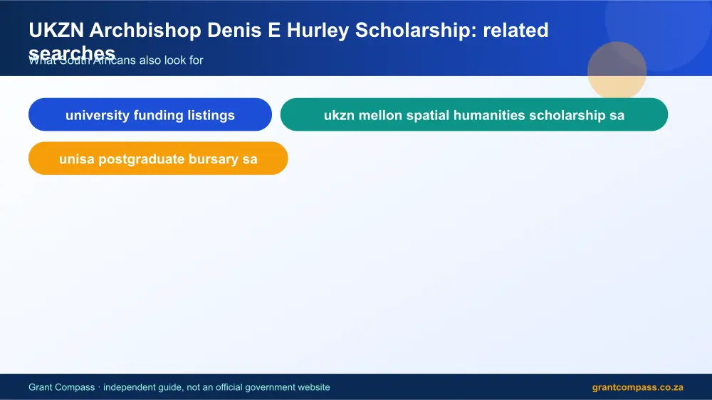 UKZN Archbishop Denis E Hurley Scholarship related topics map infographic – ukzn archbishop denis e hurley scholarship South Africa 2026