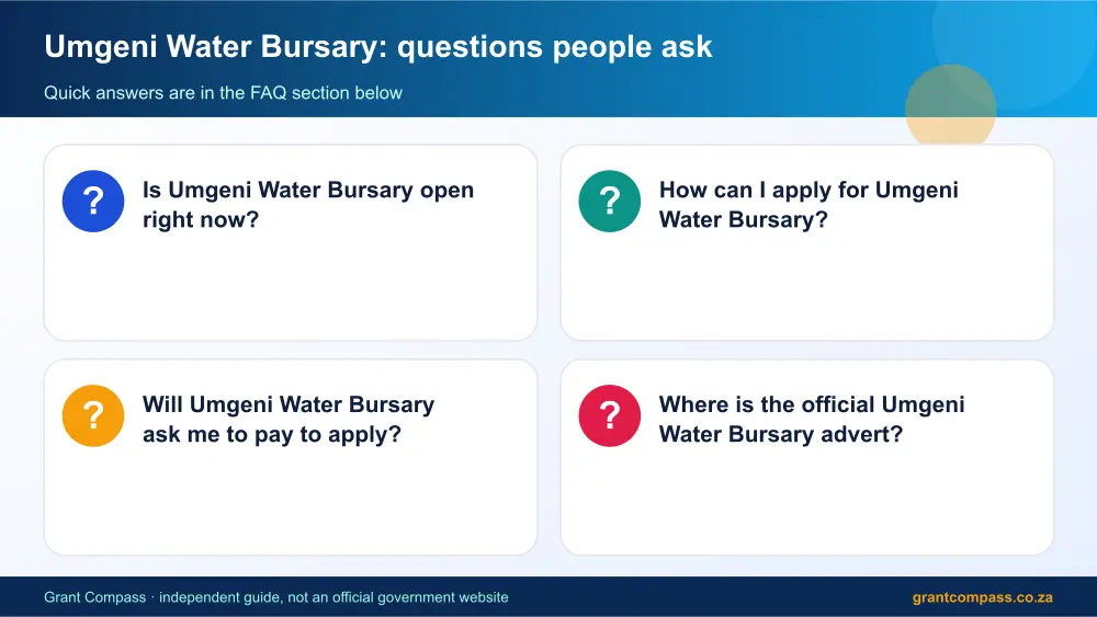 Umgeni Water Bursary common questions answered infographic – umgeni water bursary South Africa 2026