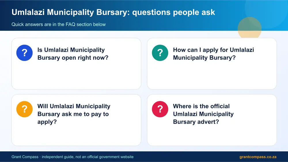 Umlalazi Municipality Bursary common questions answered infographic – umlalazi municipality bursary South Africa 2026
