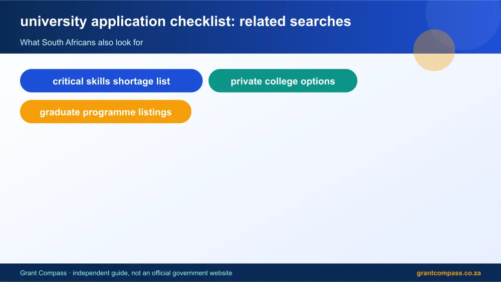 university application checklist related topics map infographic – university application checklist South Africa 2026