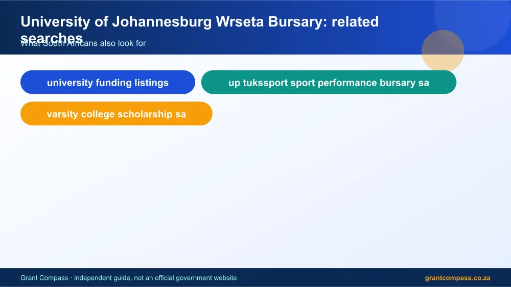 University of Johannesburg Wrseta Bursary related topics map infographic – university of johannesburg wrseta bursary scholarship South Africa 2026