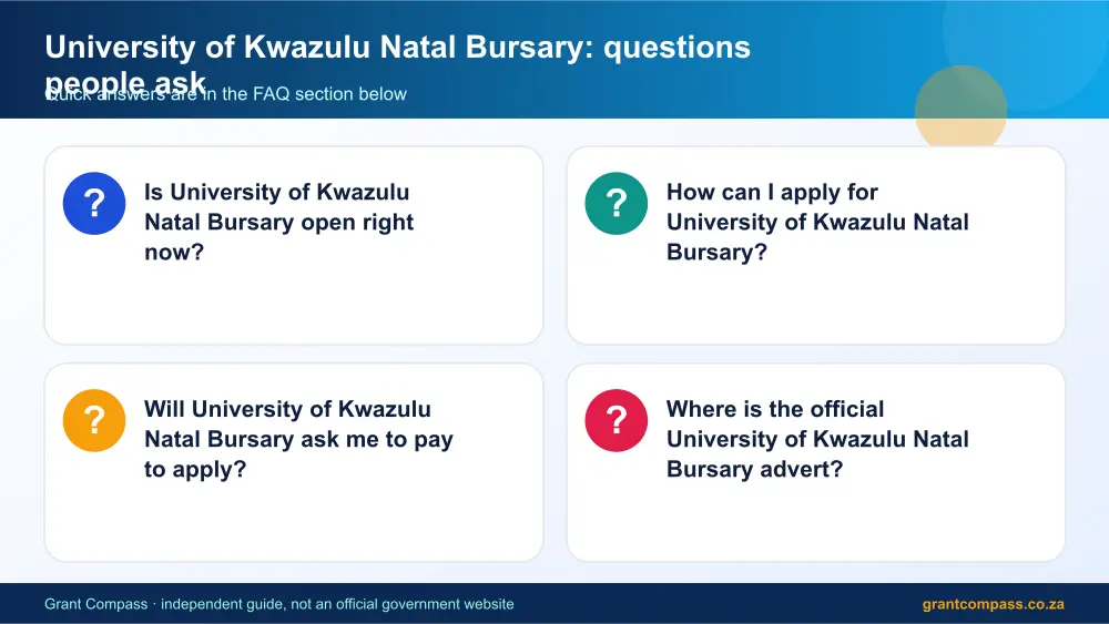 University of Kwazulu Natal Bursary common questions answered infographic – ukzn bursaries South Africa 2026