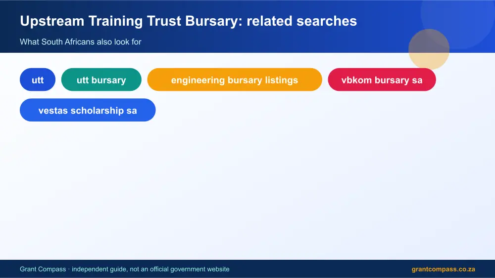 Upstream Training Trust Bursary related topics map infographic – upstream training trust bursary South Africa 2026