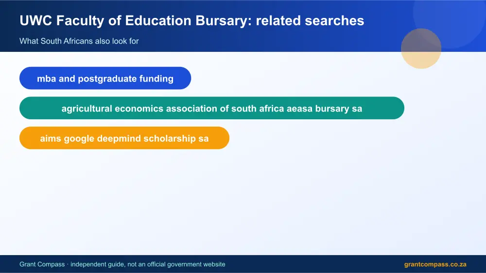 UWC Faculty of Education Bursary related topics map infographic – uwc faculty of education bursary South Africa 2026
