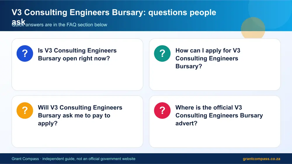V3 Consulting Engineers Bursary common questions answered infographic – v3 consulting engineers bursary South Africa 2026