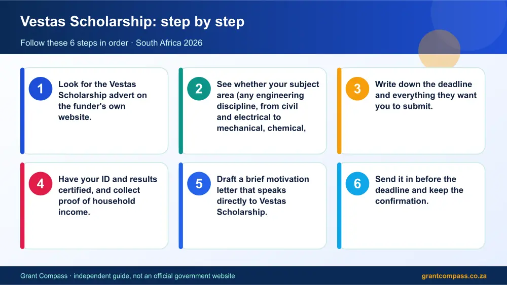 Vestas Scholarship step by step guide infographic – vestas scholarship South Africa 2026