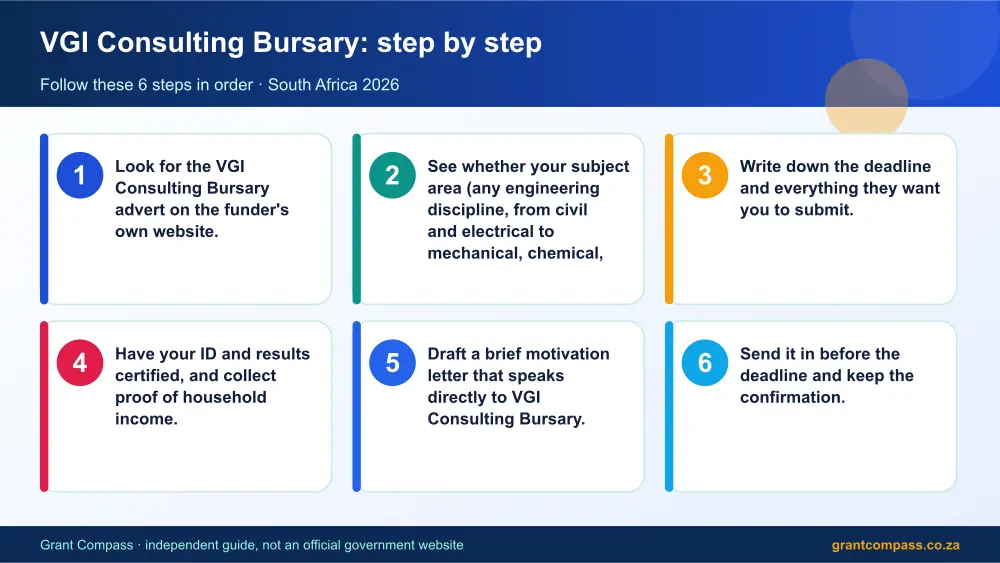 VGI Consulting Bursary step by step guide infographic – vgi consulting bursary South Africa 2026