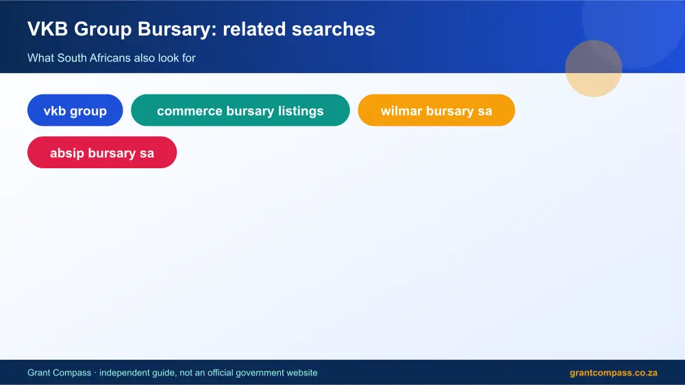 VKB Group Bursary related topics map infographic – vkb group bursary South Africa 2026