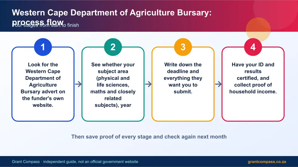Western Cape Department of Agriculture Bursary process flow chart infographic – western cape department of agriculture bursary South Africa 2026