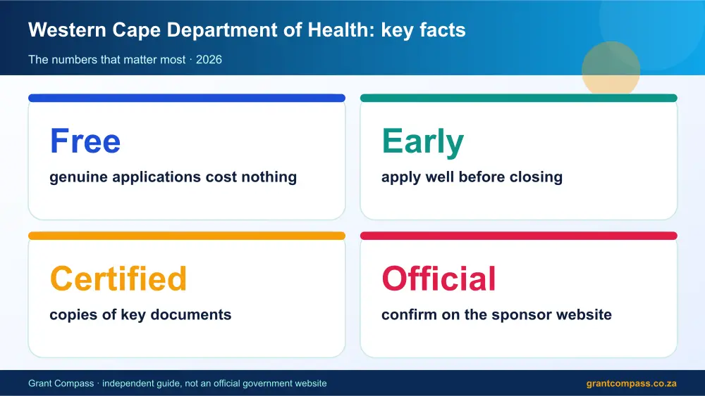 Western Cape Department of Health key facts at a glance infographic – department of health nursing bursaries South Africa 2026