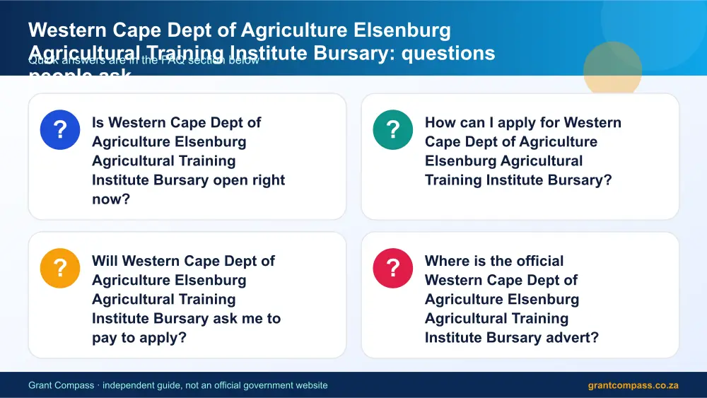Western Cape Dept of Agriculture Elsenburg Agricultural Training Institute Bursary common questions answered infographic – western cape dept of agriculture elsenburg agricultural training institute bursary South Africa 2026