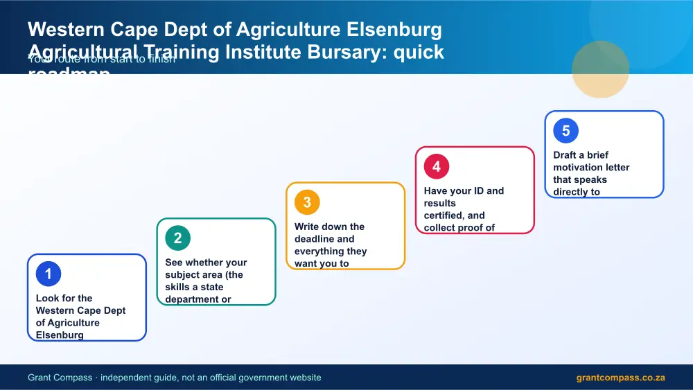 Western Cape Dept of Agriculture Elsenburg Agricultural Training Institute Bursary quick roadmap infographic – western cape dept of agriculture elsenburg agricultural training institute bursary South Africa 2026