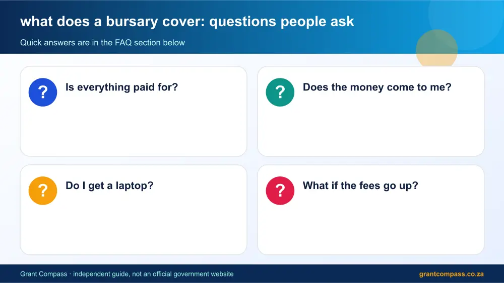 what does a bursary cover common questions answered infographic – what does a bursary cover South Africa 2026