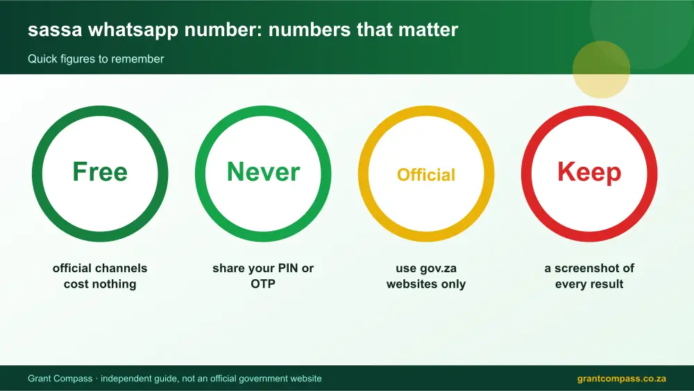 sassa whatsapp number numbers that matter infographic – sassa whatsapp number South Africa 2026